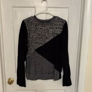 Black & White Geometric Print Crew Neck Sweater by Chaps
